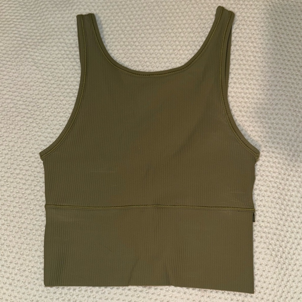 Lululemon Olive Green Ribbed Tank Top